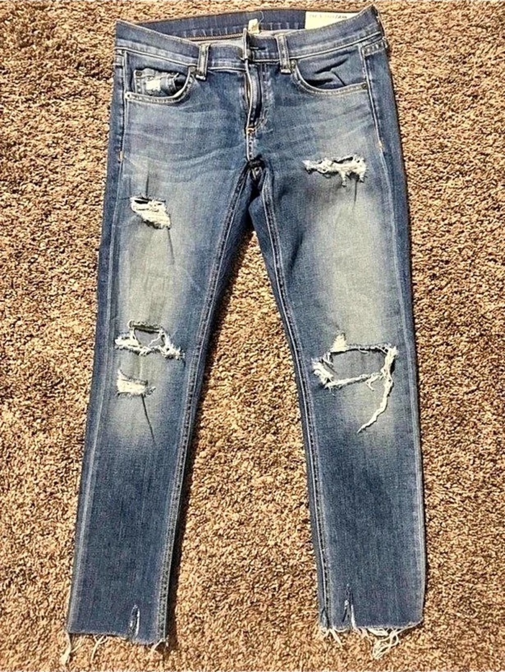 rag & bone The Dre Slim Boyfriend Jeans Blue Waist 24